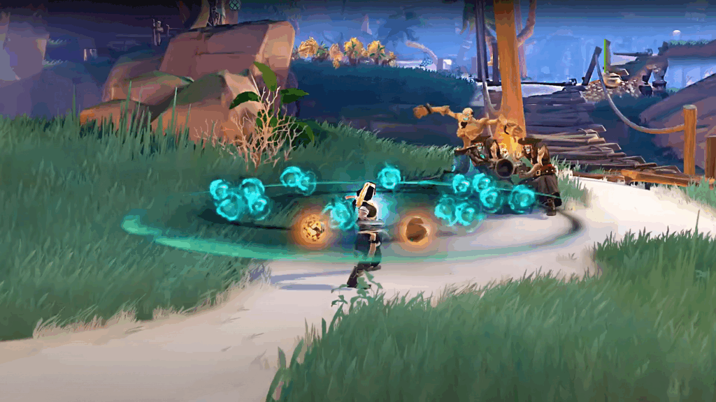 Fellowship Meiko orbs floating around her