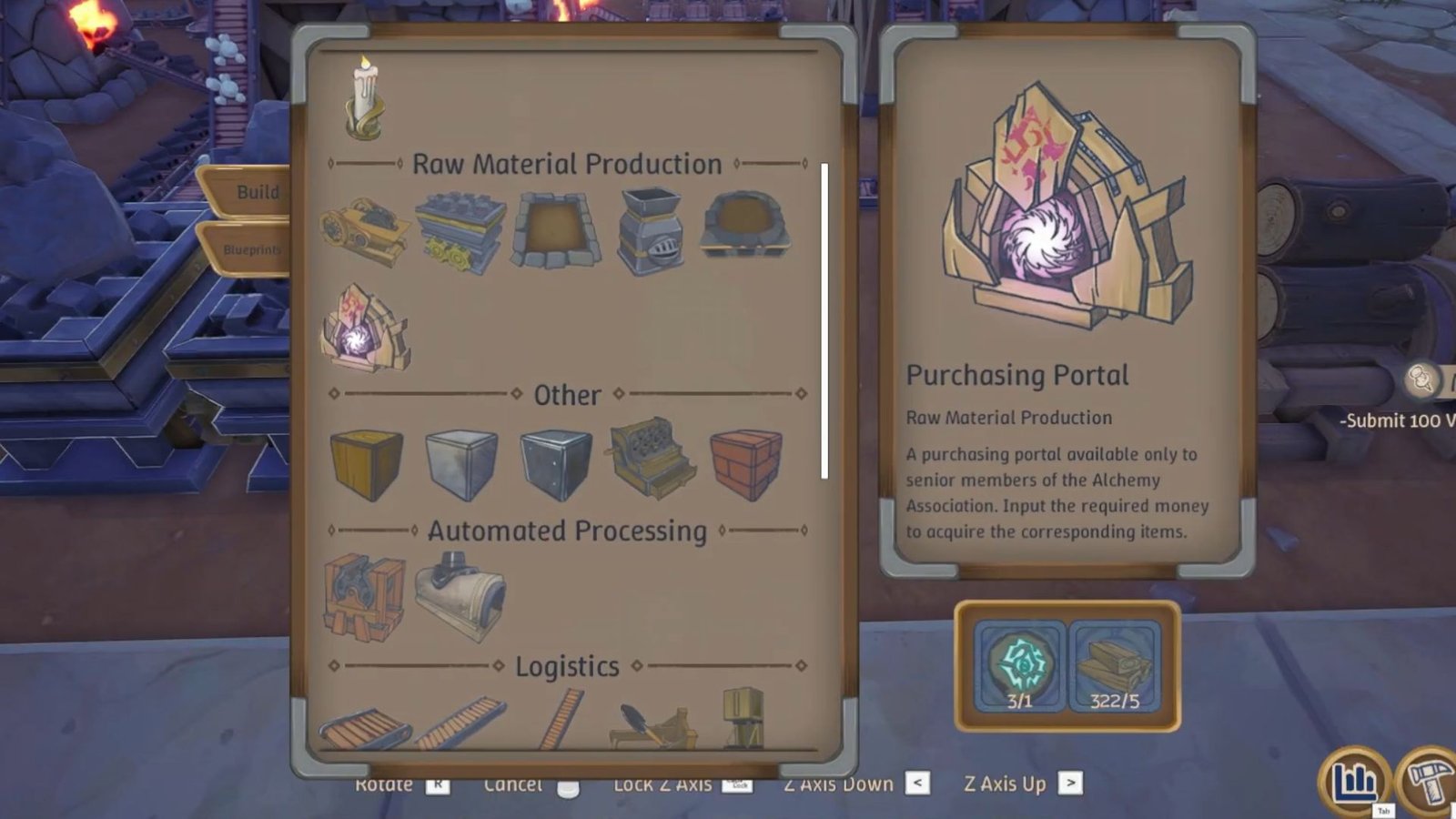 Purchasing Portal Alchemy Factory