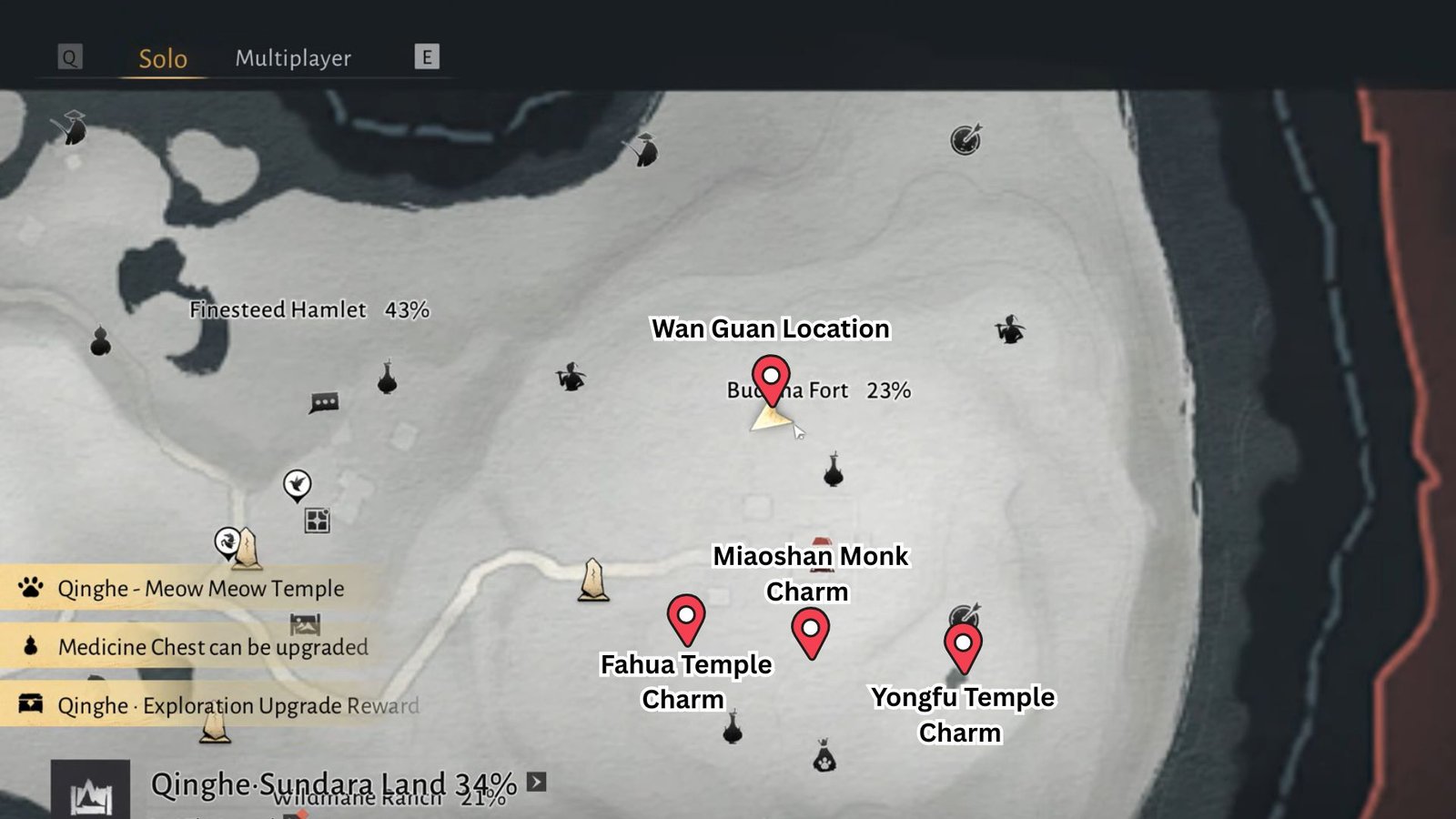 Wan Guan and Charms Locations Where Winds Meet