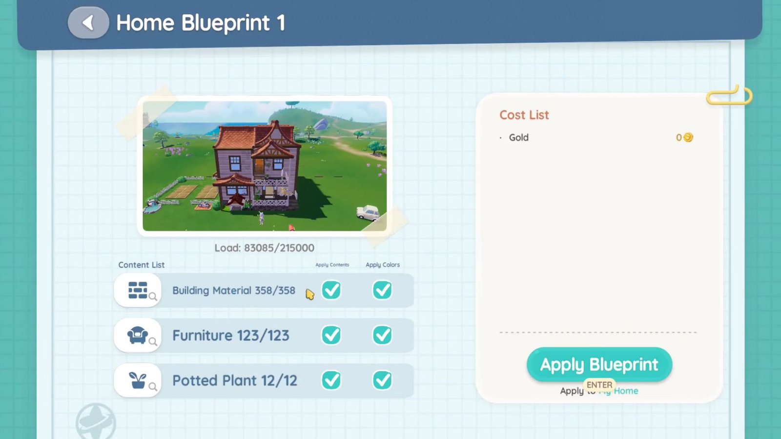 Import Blueprint Heartopia