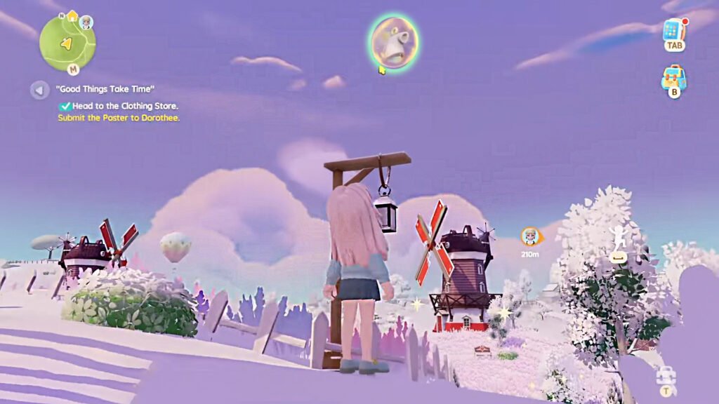 Heartopia Lace Bow Windmill Flower Field