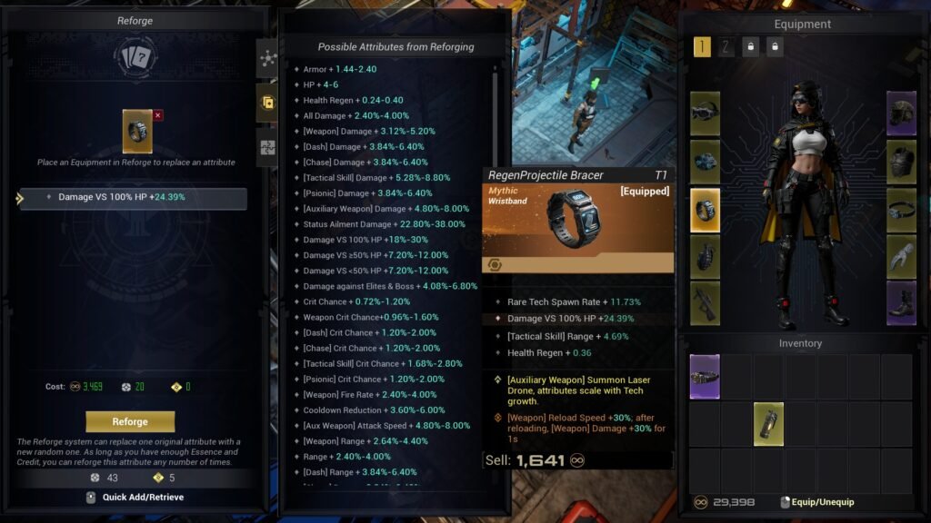 R.I.P Reincarnation Insurance Program Reforge Screen