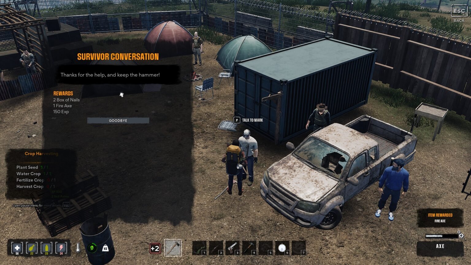 HumanitZ Mark NPC at Camp