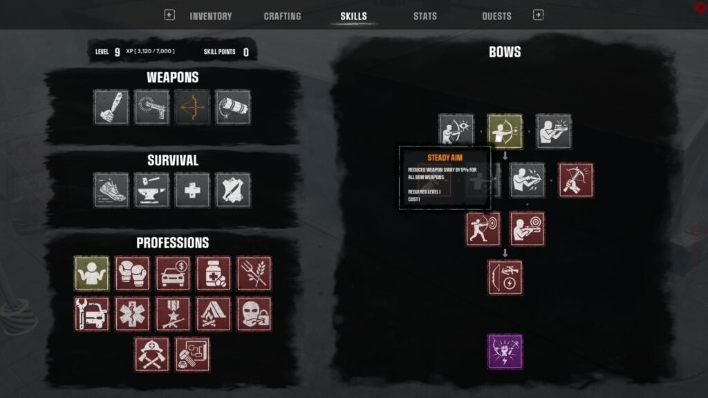 HumanitZ Bow Skill Tree