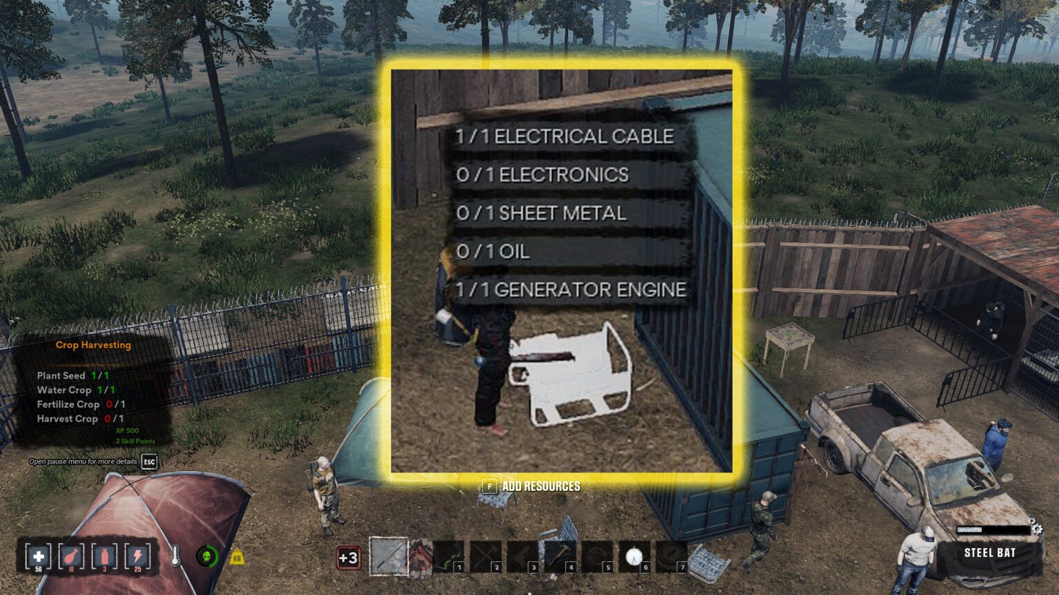 HumanitZ Generator crafting Menu