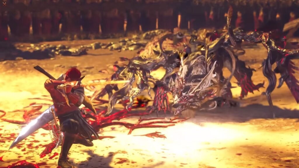 Fighting Kusanagi in Nioh 3.