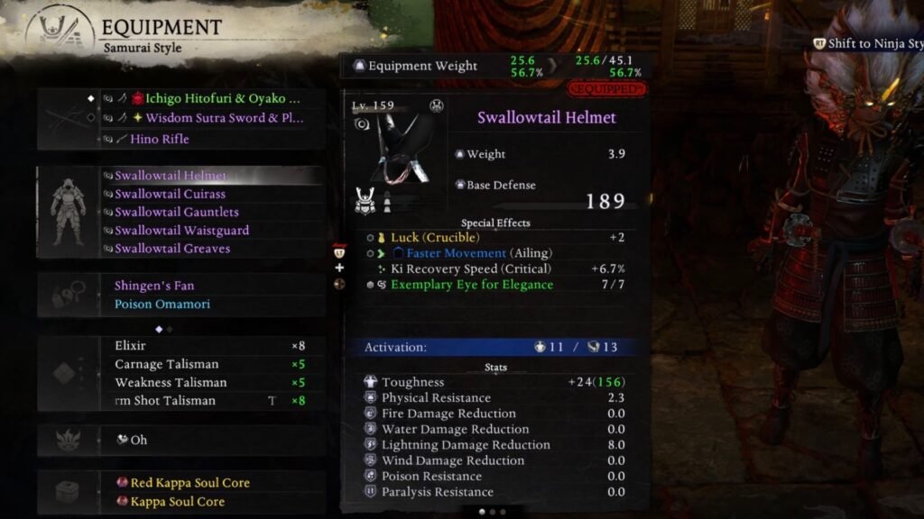 Armor Set required for Samurai Style.