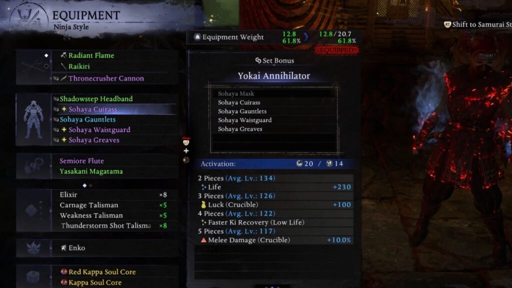 Armor Set required for Ninja Style.