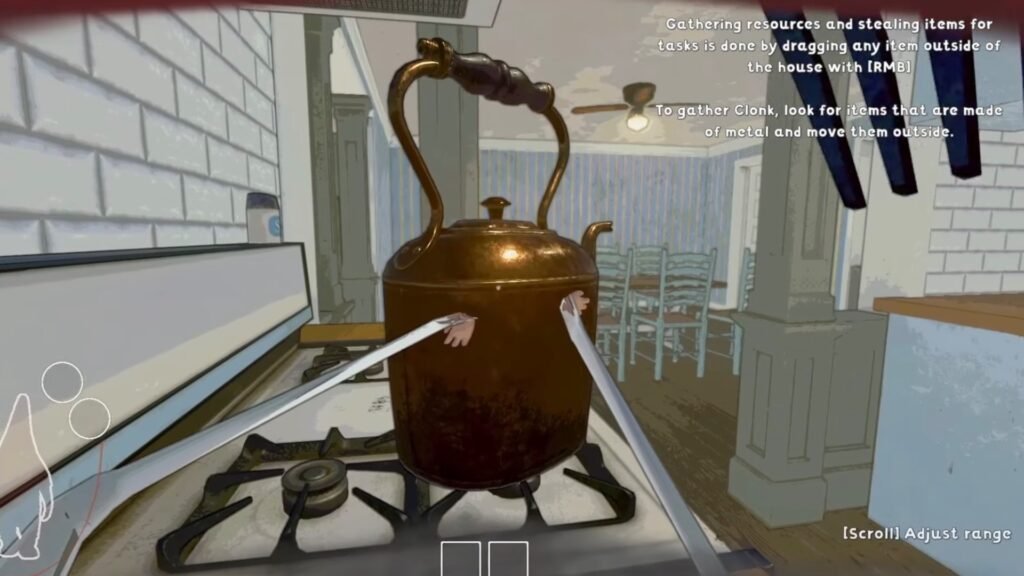 Grabbing the Clonk to take them outside.