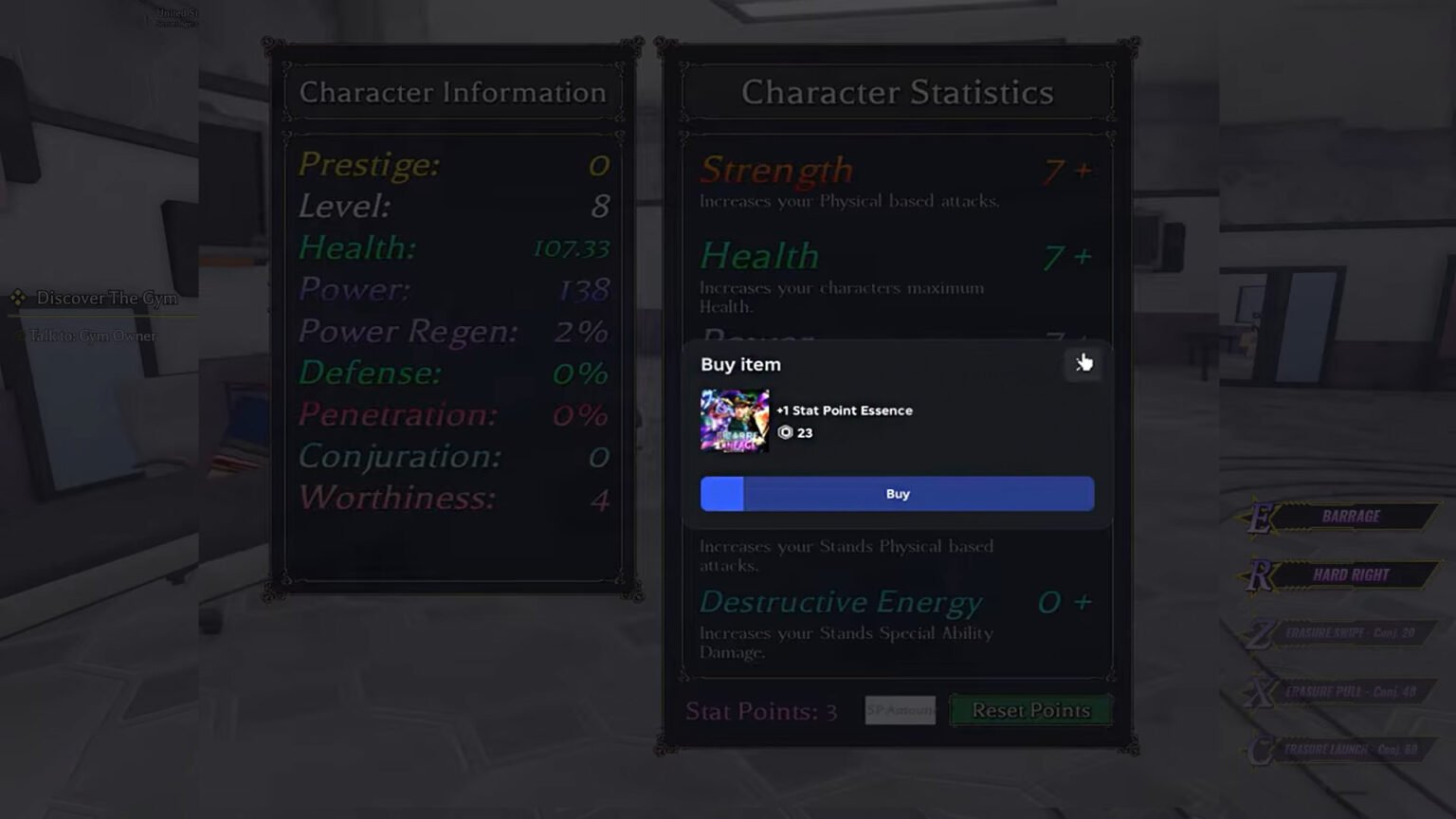 Bizarre Lineage Character Stats