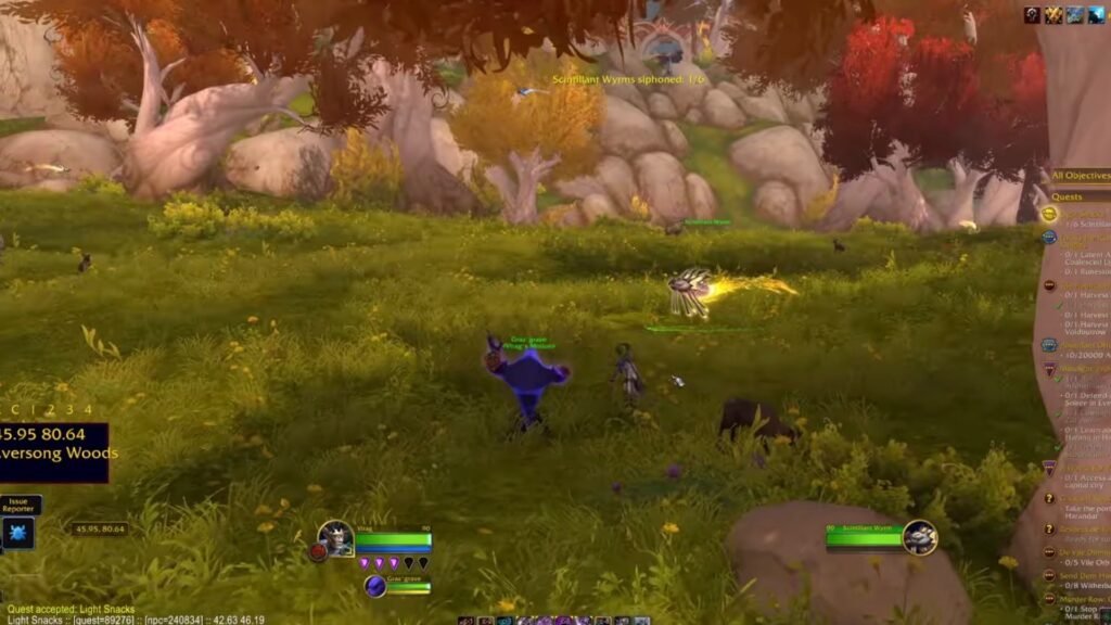 Completing Faction quests in WoW.