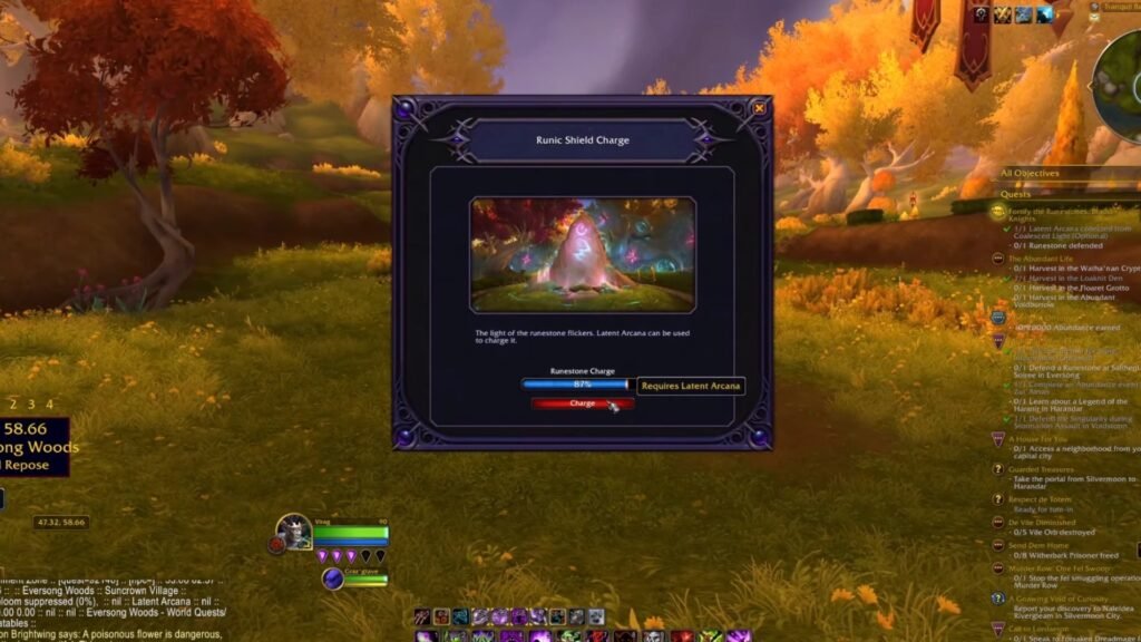 Defending Runestones in Eversong in WoW.