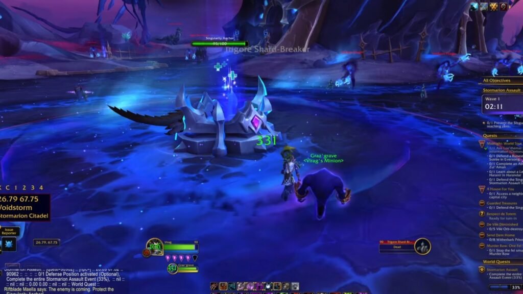 Defending the Stormarion Anchor from enemies in WoW.