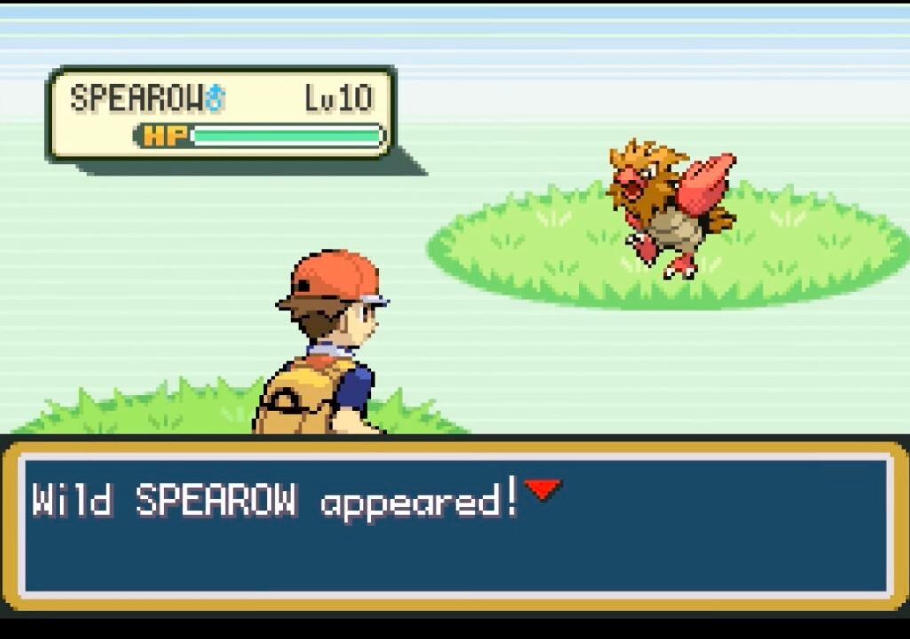 Catching Spearow.
