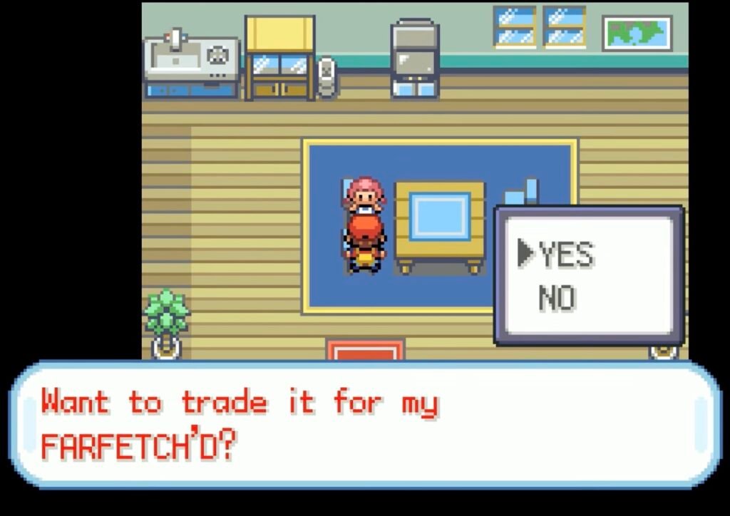 Trading Spearow for Farfetch'd.