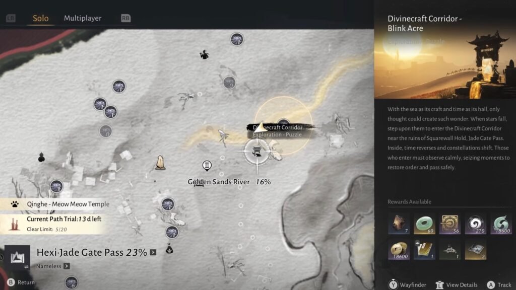 Divinecraft Corridor Blink Acre location.