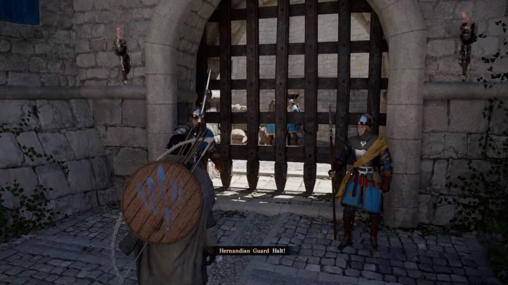 Using the Hernandian Attire to enter the Castle.
