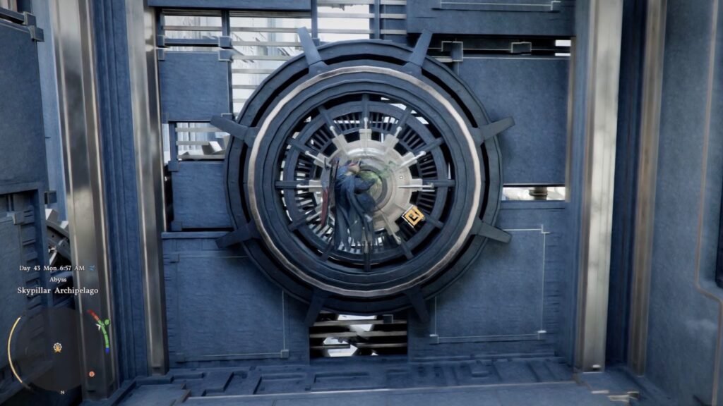 Opening the door in Skypillar Archipelago.