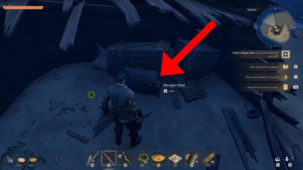 Opening the Decrepit Chest to get the Executioner in Windrose.