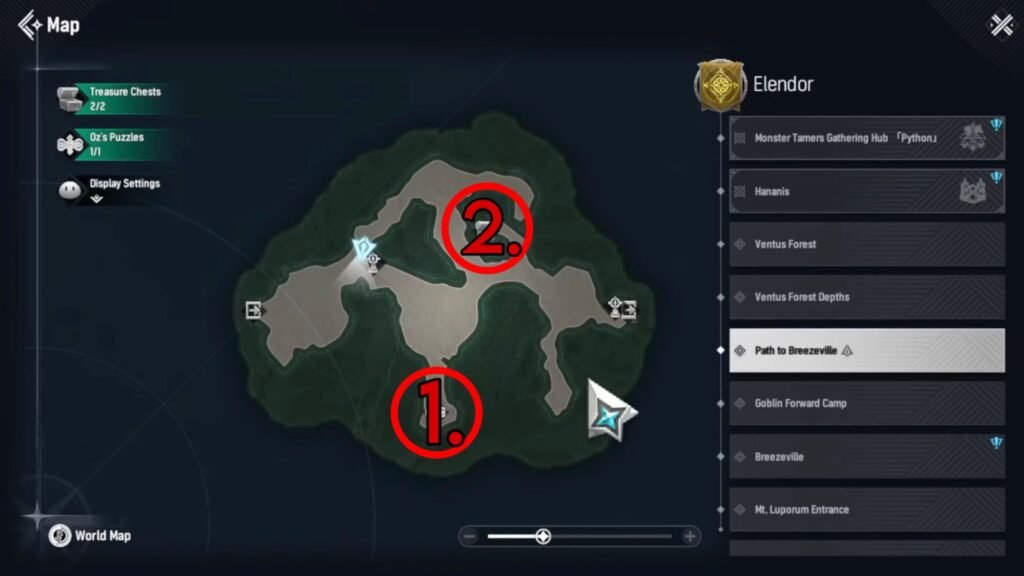 Path to Breezeville Chest Locations in Mongil: Star Dive.