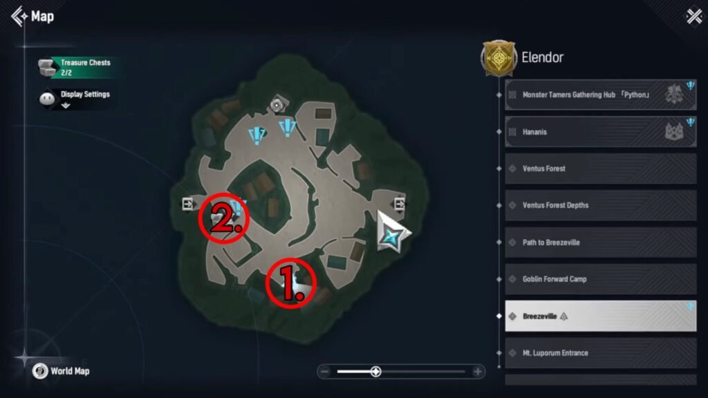 Breezeville Chest Locations in Mongil: Star Dive.