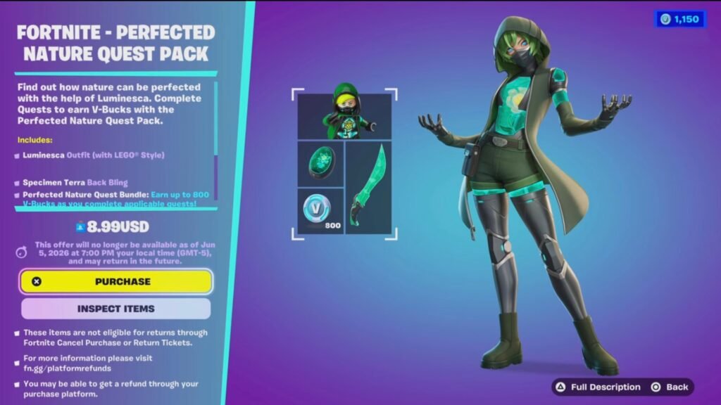 Fortnite Perfected Nature Quest Pack Overview.