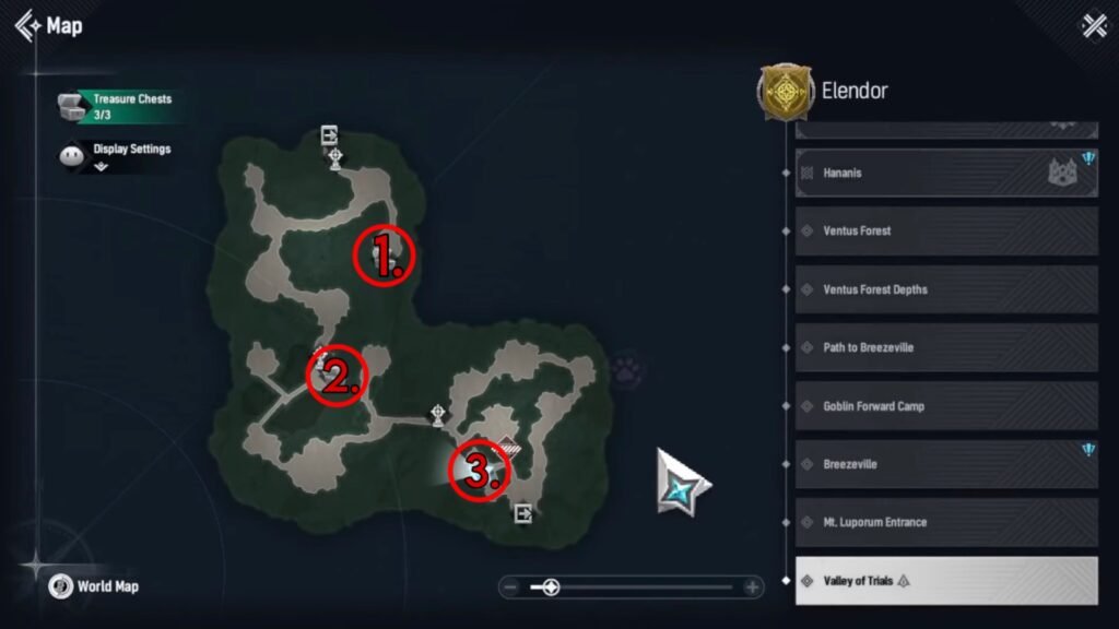 Valley of Trials Chest Locations in Mongil: Star Dive.