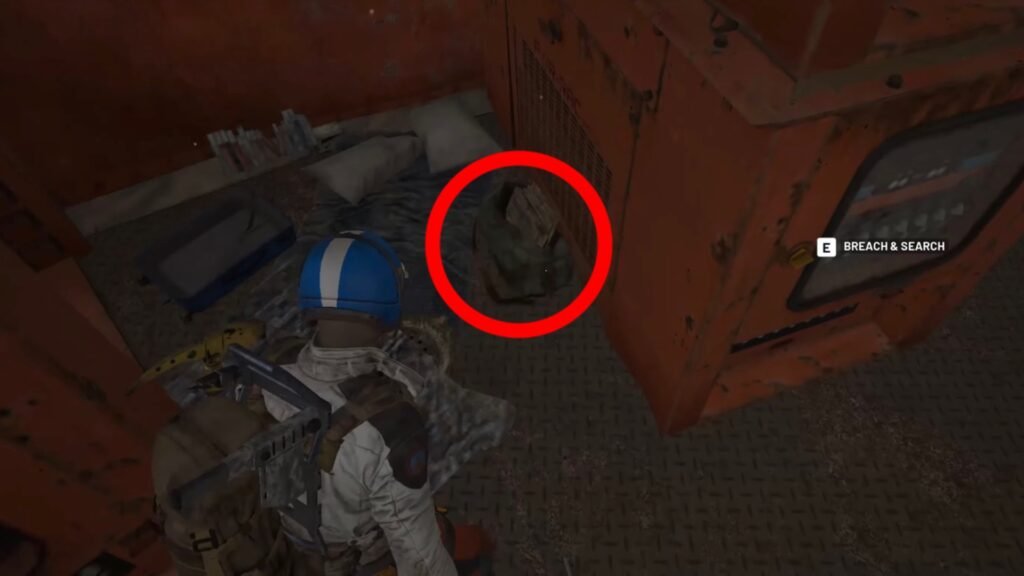 Searching Dodger's Backpack.