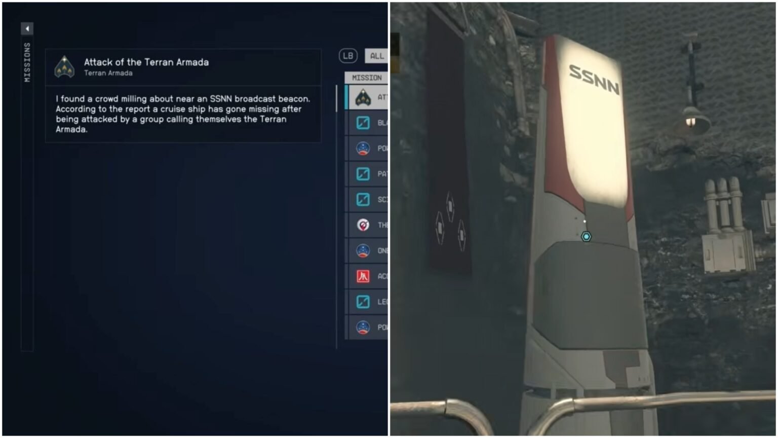 Starfield Terran Armada Mission - How To Start The SSNN Broadcast 