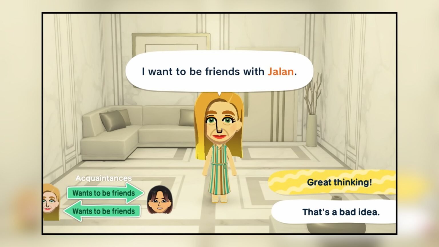 Tomodachi life living the dream pondering solutions